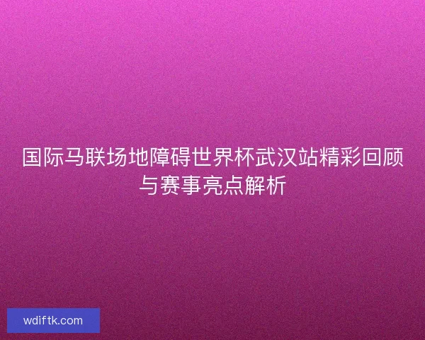 国际马联场地障碍世界杯武汉站精彩回顾与赛事亮点解析